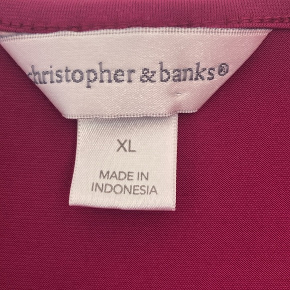 Christopher & Banks magenta sleeveless top, XL - Picture 2 of 3